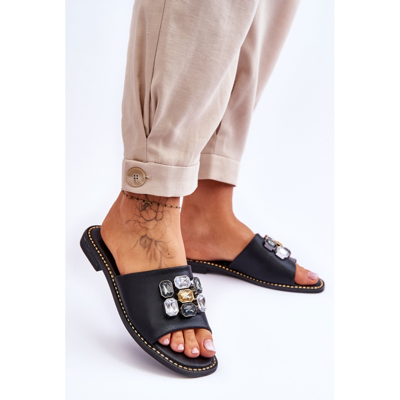 Women's Sandals With Stones S.Barski KV-2775-31 Black 2 Women's Sandals With Stones S.Barski KV-2775-31 Black 2