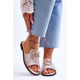 Leather Slippers Comfort Shoes S.Barski KV-2775-32 Nude beige 1