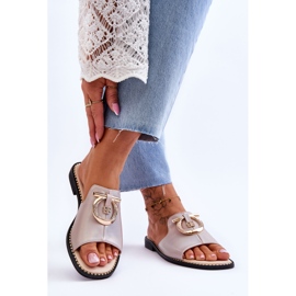 Leather Slippers Comfort Shoes S.Barski KV-2775-32 Nude beige 2