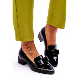 Vinceza Fashionable Patent Leather Pumps With A Decorative Bow Shira Black 3