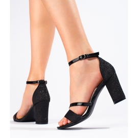 Black glitter sandals from Shelovet 1 Black glitter sandals from Shelovet 1