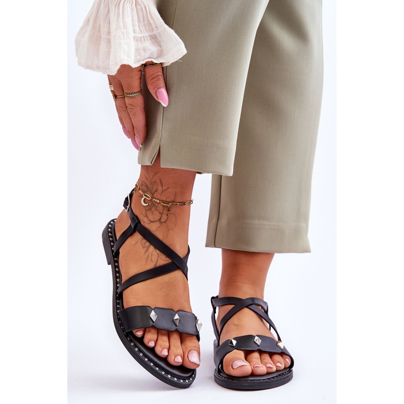 Classic Sandals With Studs S.Barski KV-YXD072-1 Black 1 Classic Sandals With Studs S.Barski KV-YXD072-1 Black 1
