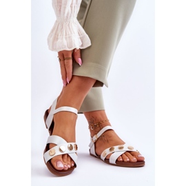 Flat Sandals S.Barski KV-5541-35 White and Silver 2 Flat Sandals S.Barski KV-5541-35 White and Silver 2