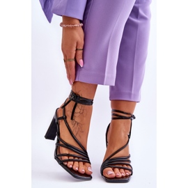 Fashionable Tessoro Black Heeled Sandals 1