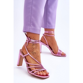 Fashionable Tied Pink Tessoro High Heel Sandals 2