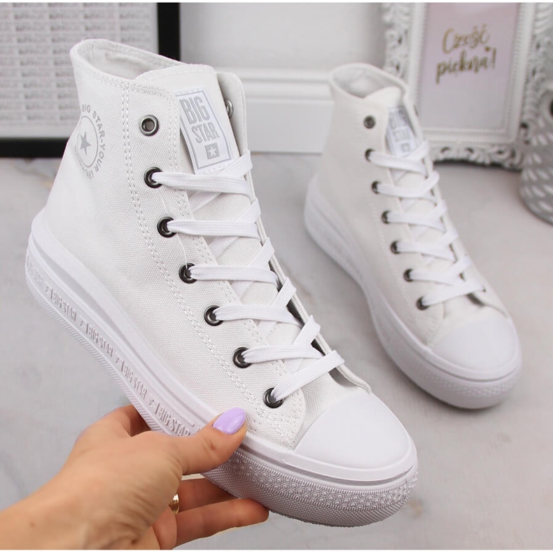 Women's high-top sneakers on the platform white Big Star LL274A183 1