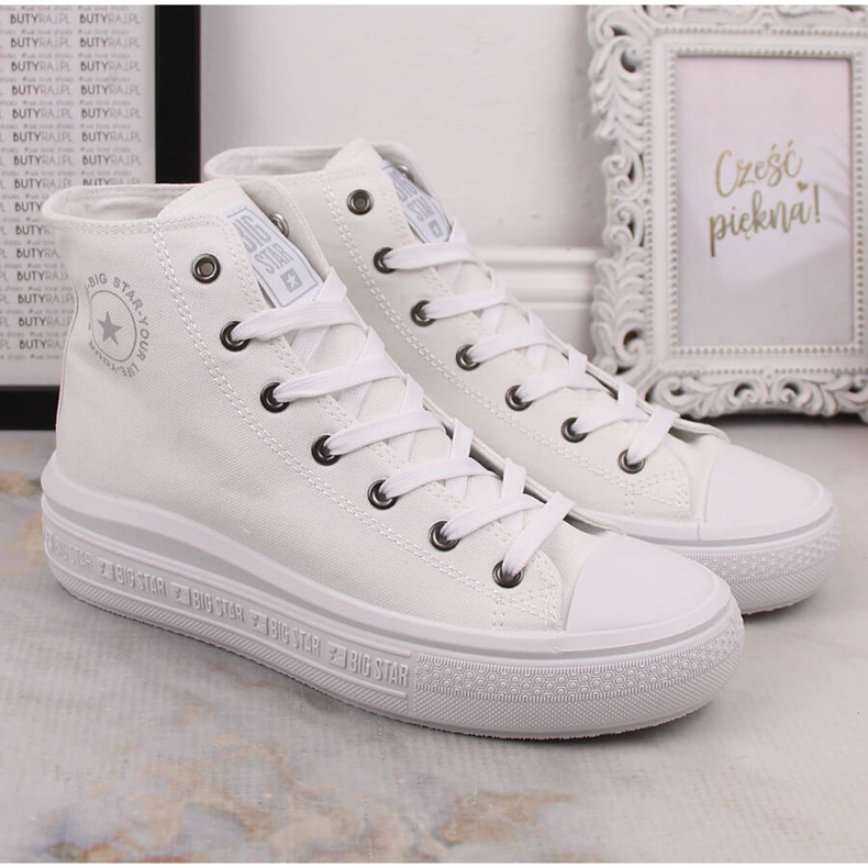 Women's high-top sneakers on the platform white Big Star LL274A183 2