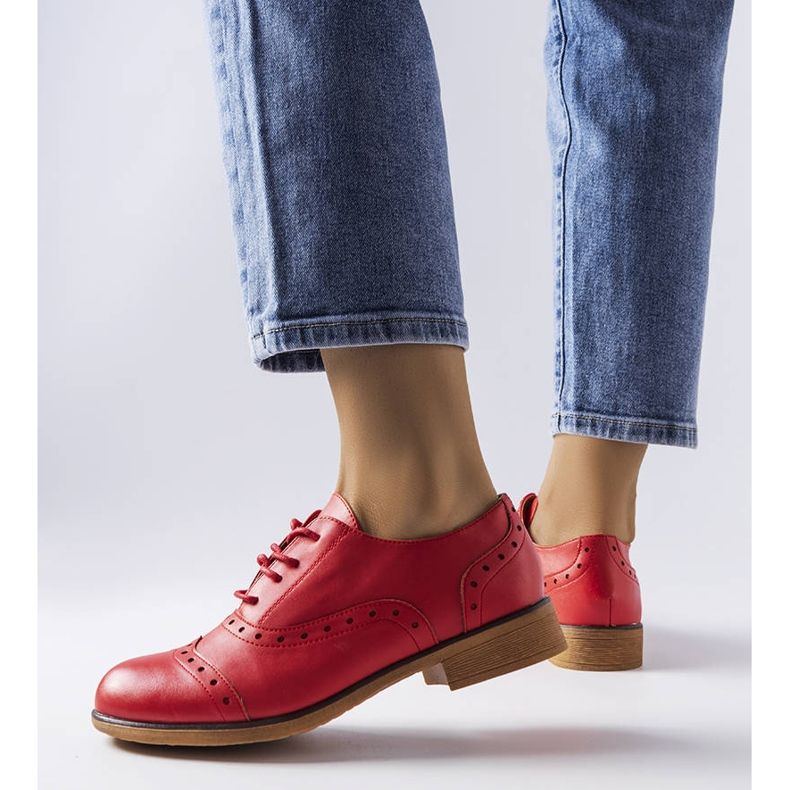 Beige brogues LS5379 Taupe red 1