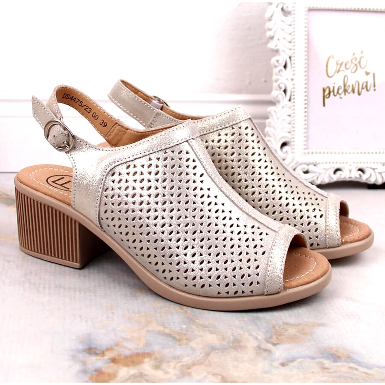 Beige/gold Filippo Openwork Leather Sandals DS4475 golden 1 Beige/gold Filippo Openwork Leather Sandals DS4475 golden 1