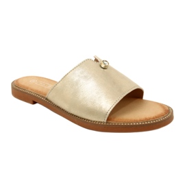 Fashionable Women's Slippers Filippo DK4625/23 GO Gold golden 1