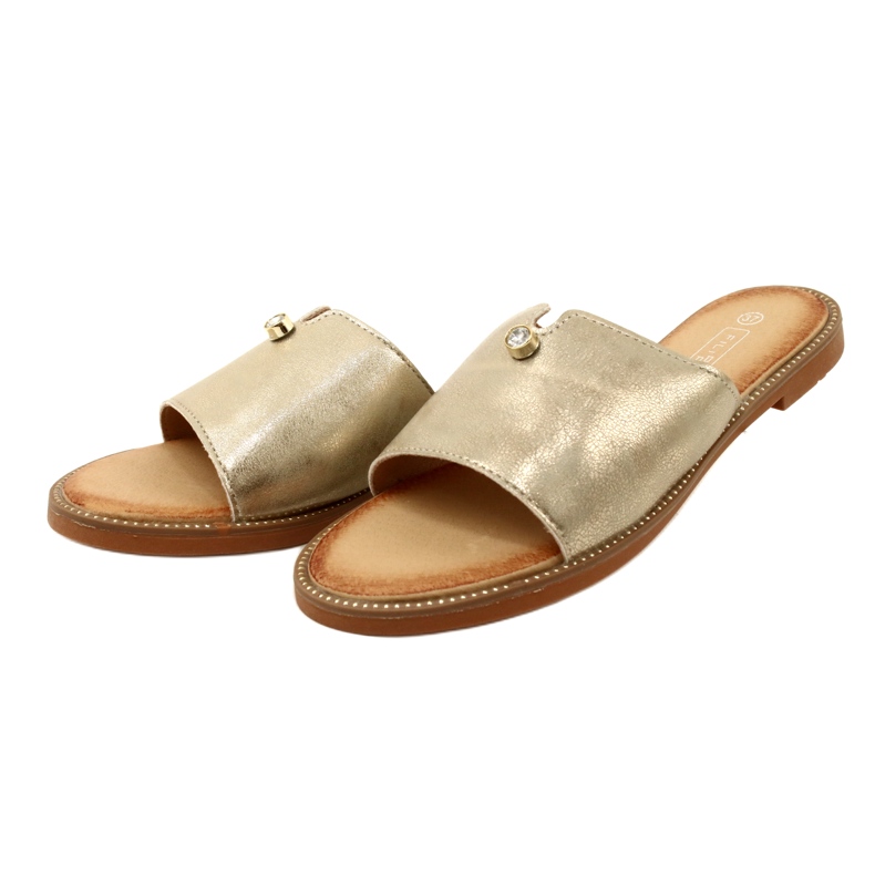 Fashionable Women's Slippers Filippo DK4625/23 GO Gold golden 3