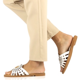 Fashionable Women's Openwork Flip-Flops With Zircons Filippo DK4621/23 WH White 7 Fashionable Women's Openwork Flip-Flops With Zircons Filippo DK4621/23 WH White 7