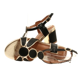 Evento Women's sandals with a decorative upper 23SD35-5575 black and gold 5 Evento Women's sandals with a decorative upper 23SD35-5575 black and gold 5
