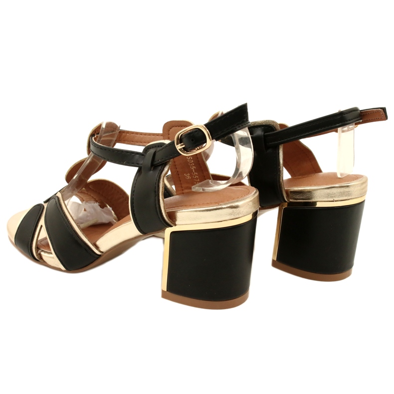Evento Women's sandals with a decorative upper 23SD35-5575 black and gold 4 Evento Women's sandals with a decorative upper 23SD35-5575 black and gold 4