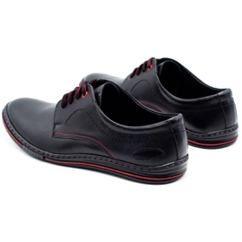 Olivier Leather men's shoes 295LU black with red 4