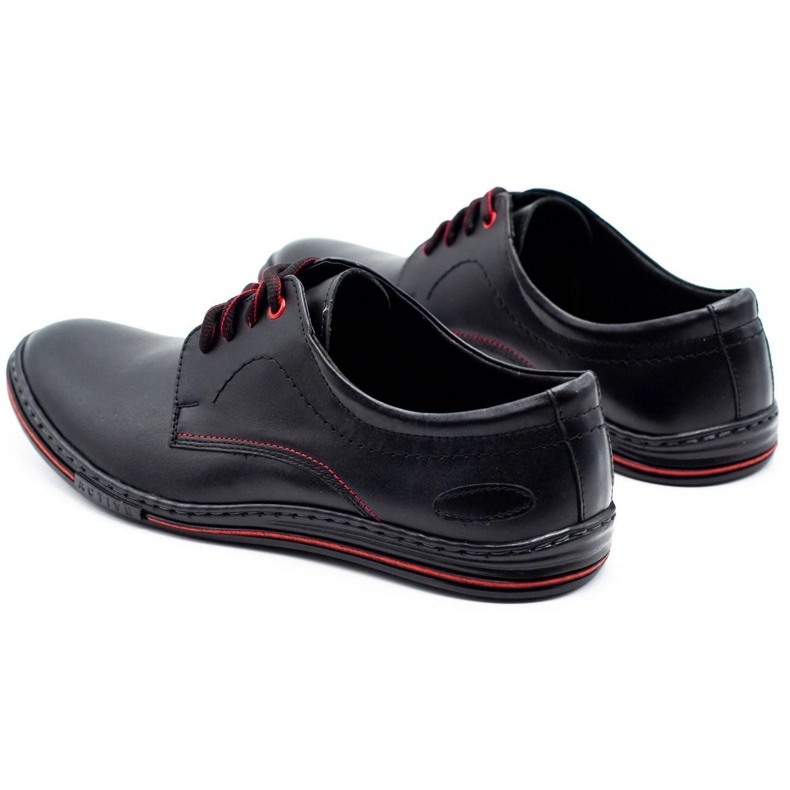 Olivier Leather men's shoes 295LU black with red 4
