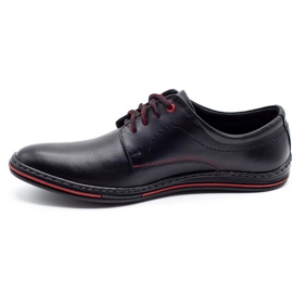 Olivier Leather men's shoes 295LU black with red 1
