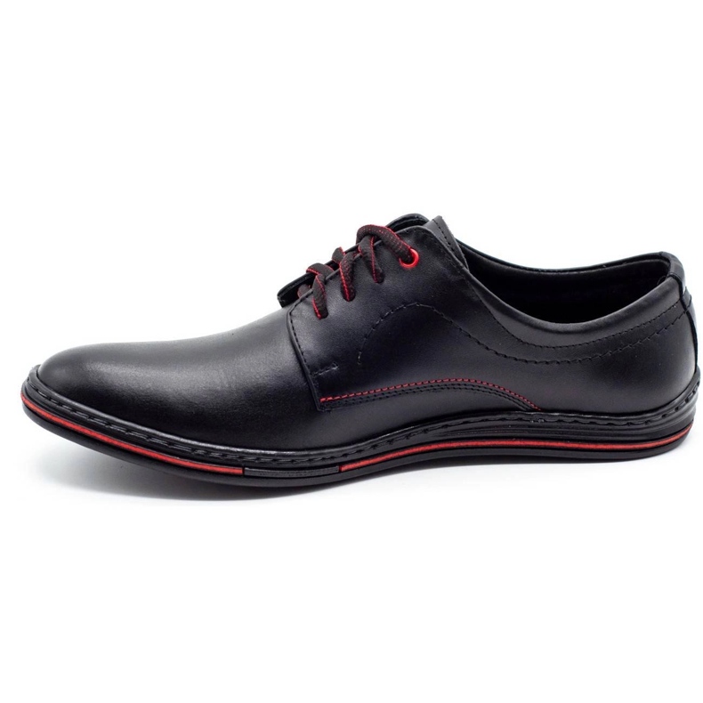 Olivier Leather men's shoes 295LU black with red 1