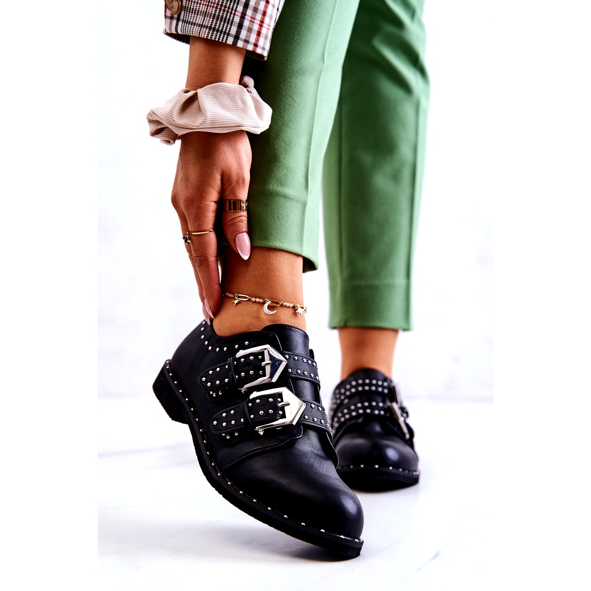 Shoes with buckles womens online