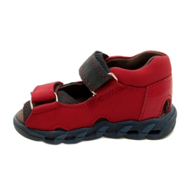 Leather children's sandals for Velcro Mazurek 1363 Red 2