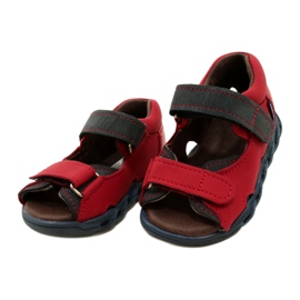 Leather children's sandals for Velcro Mazurek 1363 Red 3