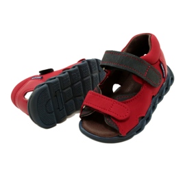 Leather children's sandals for Velcro Mazurek 1363 Red 4