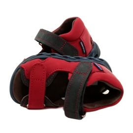 Leather children's sandals for Velcro Mazurek 1363 Red 5