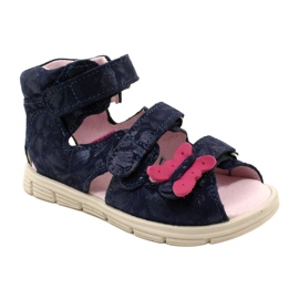 High preventive sandals Mazurek 1291 Butterflies blue 1
