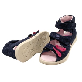 High preventive sandals Mazurek 1291 Butterflies blue 4