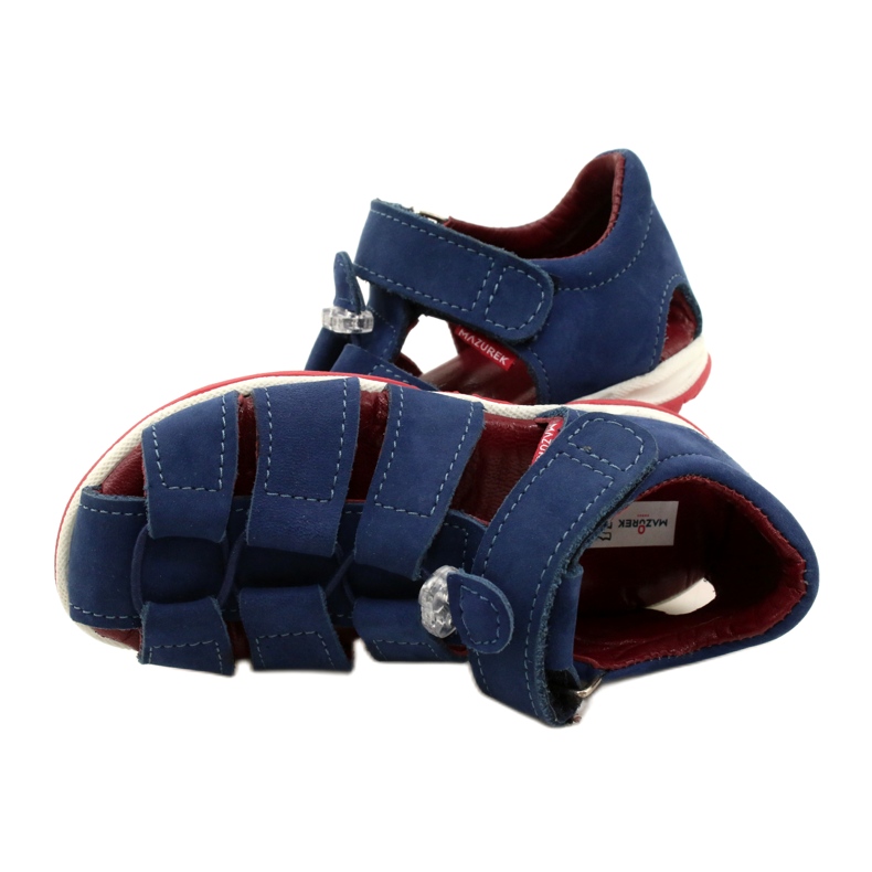 Leather sandals for Velcro Mazurek 1364 navy blue 5 Leather sandals for Velcro Mazurek 1364 navy blue 5