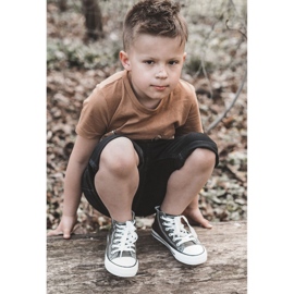 Children's high green-khaki sneakers 2