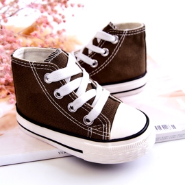 Children's high green-khaki sneakers 4