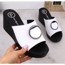 Filippo DK4610 Leather Wedge Sandals White 1 Filippo DK4610 Leather Wedge Sandals White 1