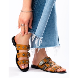 Seastar Stylish slippers with buckles brown 2