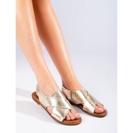 W. Potocki Women's gold Potocki flat sandals golden 2