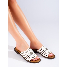 W. Potocki Women's openwork white slippers from Potocki 1