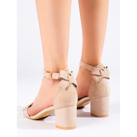 W. Potocki Beige and gold sandals with a bow from Potocki 2