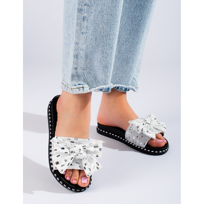 W. Potocki Women's slippers with a thick sole, black Potocki white 1