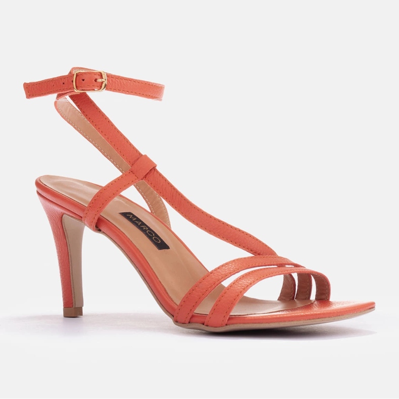 Marco Shoes Sandals on a high heel orange 1