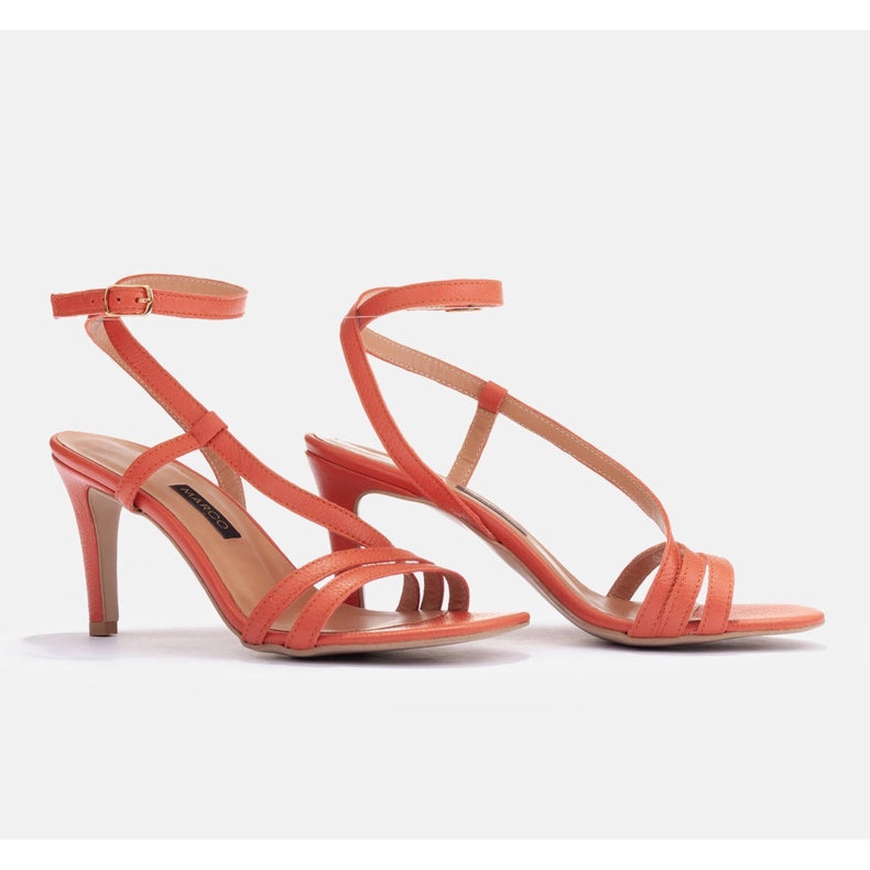 Marco Shoes Sandals on a high heel orange 2