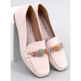 Davitian Beige rhinestone loafers 1