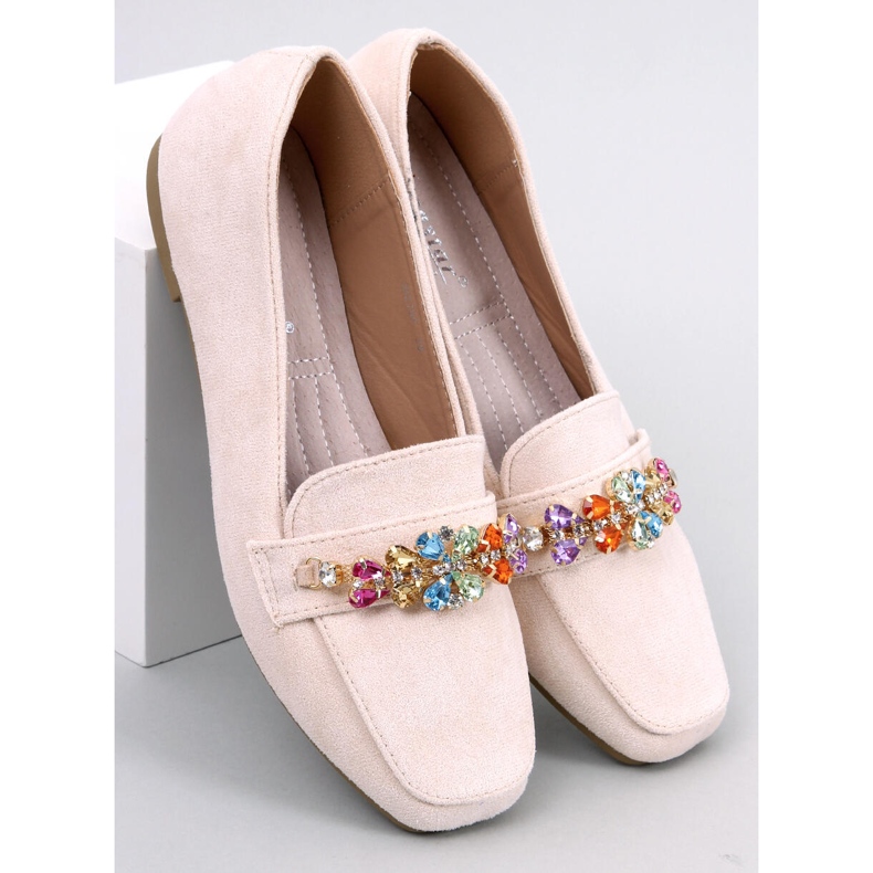 Davitian Beige rhinestone loafers 1