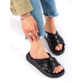 Slippers on the LA.FI platform black 1