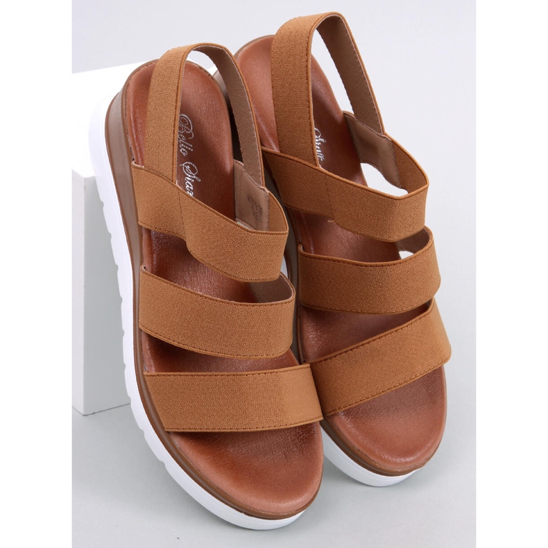 Cregger Camel wedge sandals brown 1