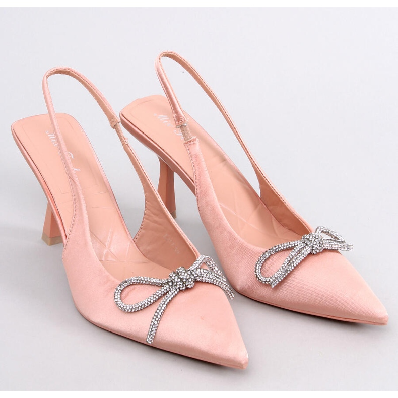 Hannah Champagne open heel pumps pink 1
