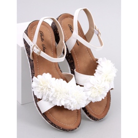 Flower wedge sandals from Hahn White 1