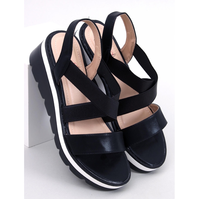 Sethi Black wedge sandals 1