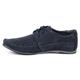 KOMODO Men's shoes moccasins 875 summer navy blue 1
