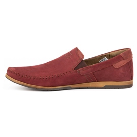 KOMODO Men's leather loafers 876 burgundy red 1