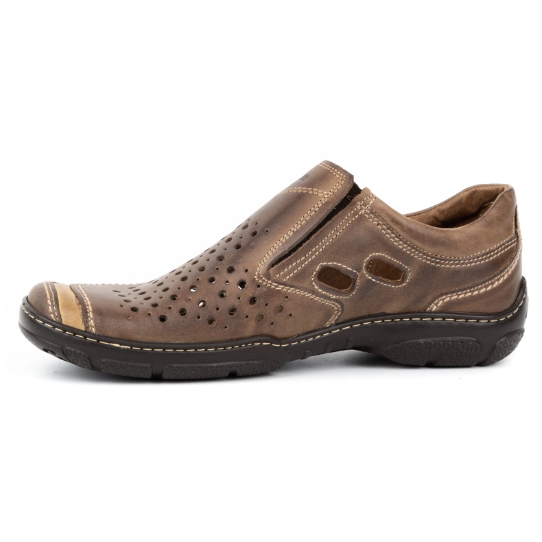 Joker Men's leather loafers for summer 213L brown 1